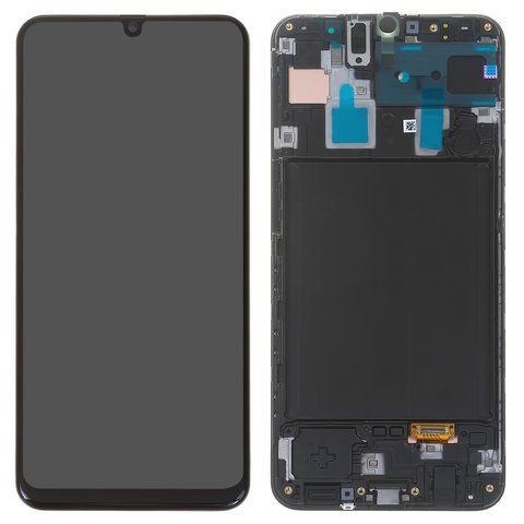 Дисплей для Samsung A305 Galaxy A30, чорний, з рамкою, Original, сервісне опаковання, #GH82 19202A GH82 19725A