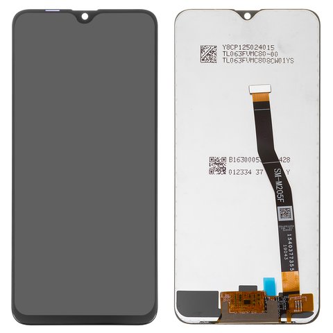 Дисплей для Samsung M205 Galaxy M20, чорний, без рамки, Оригінал переклеєне скло 