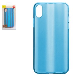 Чехол Baseus для iPhone X, синий, с переливом, матовый, пластик, #WIAPIPHX JG03