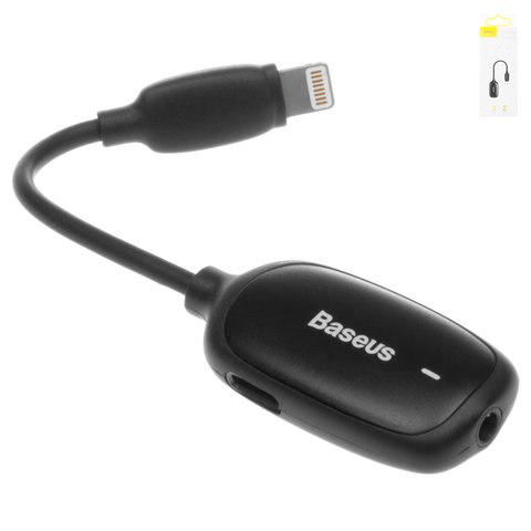 Адаптер Baseus L51, не поддерживает функции микрофона, Lightning to Dual Lightning + 3.5 3 в1, TRS 3.5 мм, Lightning, черный, 2 A, #CALL51 01