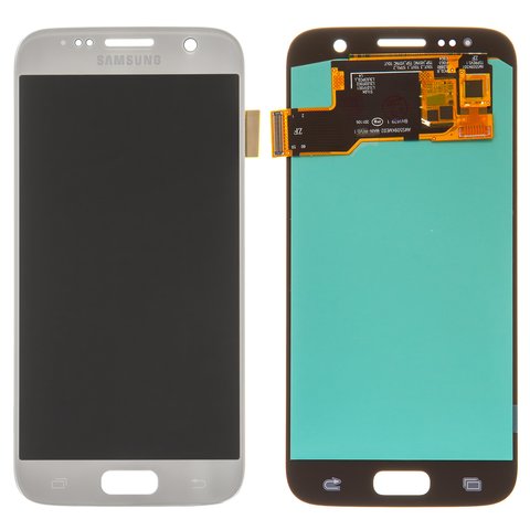 Дисплей для Samsung G930 Galaxy S7, сріблястий, без рамки, High Copy, OLED 