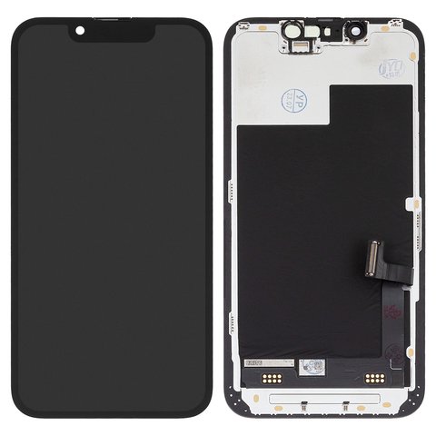 Дисплей для iPhone 13 mini, черный, с рамкой, Оригинал переклеено стекло 