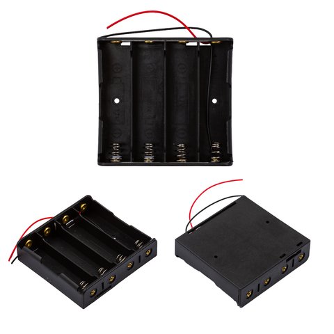Тримач акумуляторів 18650, 1x4, паралельне з'єднання, з контактами, тип 3
