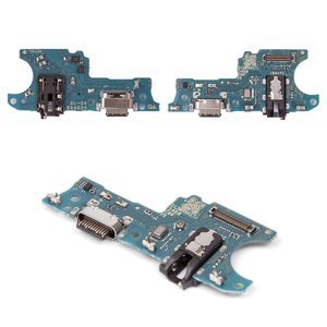 Шлейф для Samsung A037 Galaxy A03s, A037F Galaxy A03s, конектора зарядки, з мікрофоном, з компонентами, High Copy, плата зарядки