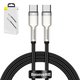 USB кабель Baseus Cafule Series Metal, 2xUSB тип-C, 200 см, 100 Вт, черный, в нейлоновой оплетке, #CATJK-D01
