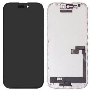 Дисплей JCID для iPhone 16 Pro, черный, с рамкой, High Copy, без ошибки, OLED  soft, Diagnosable, 120Hz