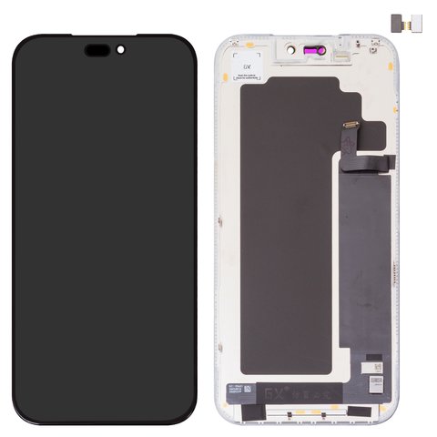 Дисплей для iPhone 17 Pro Max, чорний, з рамкою, High Copy, OLED , GX OEM soft, 120Hz