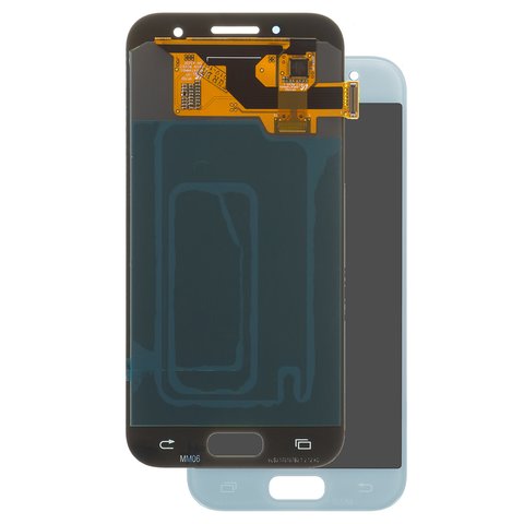 LCD compatible with Samsung A320 Galaxy A3 2017 , blue, without frame, original change glass 