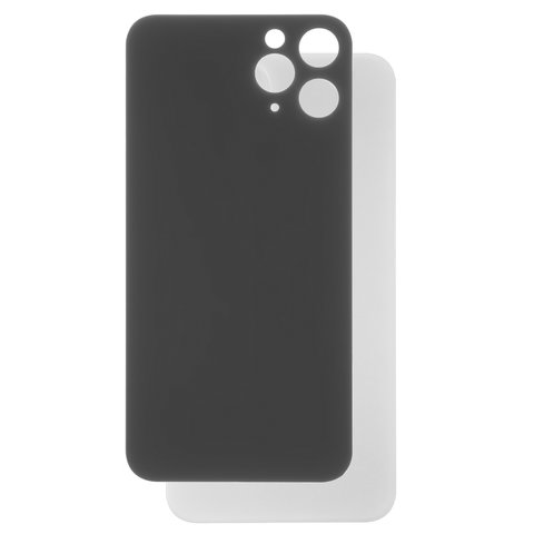 Housing Back Cover compatible with iPhone 11 Pro, white, silver, no need to remove the camera glass, big hole, matte silver 