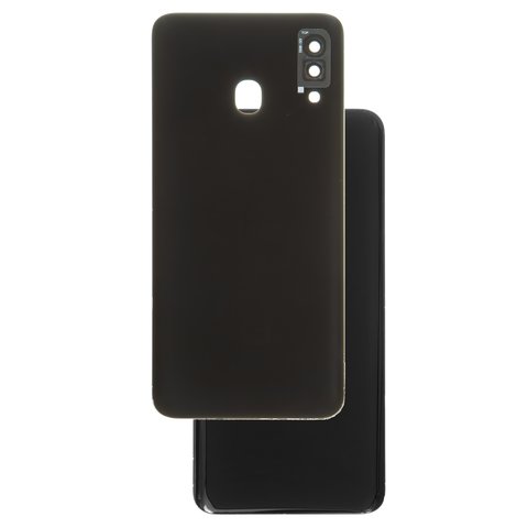 Housing Back Cover compatible with Samsung A205F DS Galaxy A20, black, with camera lens 