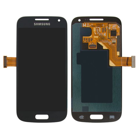 LCD compatible with Samsung I9190 Galaxy S4 mini, I9192 Galaxy S4 Mini Duos, I9195 Galaxy S4 mini, dark blue, without frame, original change glass 