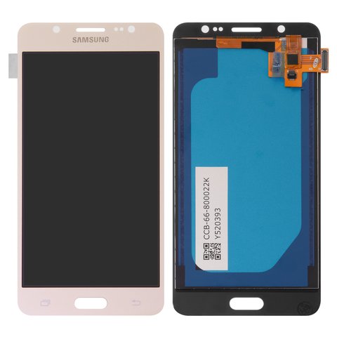 LCD compatible with Samsung J510 Galaxy J5 2016 , golden, with light adjustable, Best copy, without frame, Copy, TFT  