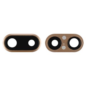 Camera Lens compatible with iPhone 8 Plus, golden, with frames 