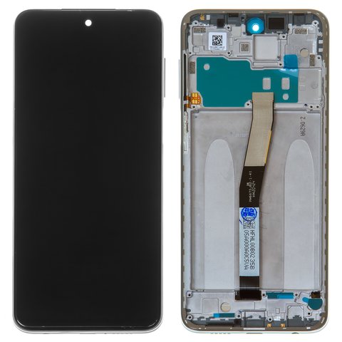 LCD compatible with Xiaomi Redmi Note 9 Pro, Redmi Note 9S, white, with frame, Original PRC , M2003J6B2G, M2003J6A1G 
