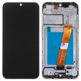 Pantalla LCD puede usarse con Samsung A015 Galaxy A01, A015M Galaxy A01, negro, con marco, original (vidrio reemplazado), con conector ancho