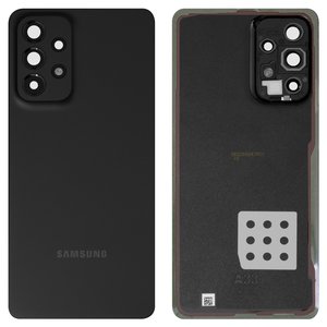 Panel trasero de carcasa puede usarse con Samsung A336 Galaxy A33 5G, negra, con vidrio de cámara