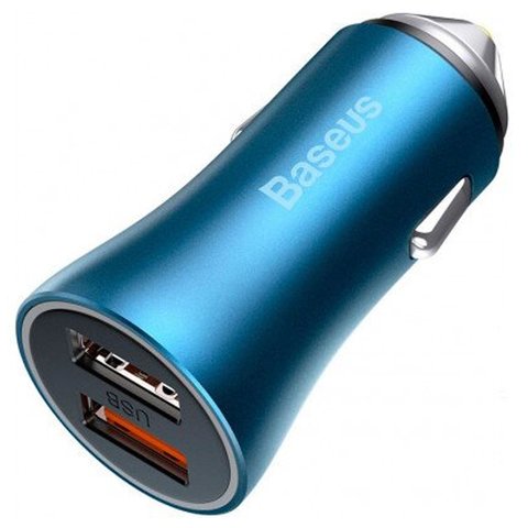 Car Charger Baseus Golden Contactor Pro, dark blue, Quick Charge, 40 W, 3 A, 2 outputs, 12 24 V  #CCJD A03