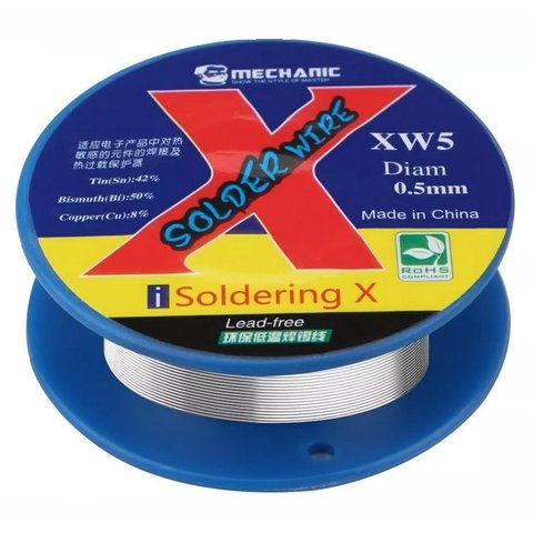 Solder Mechanic XW5, Sn 42%, Bi 50%, Cu 8%, 0,5 mm, 40 g, lead free 