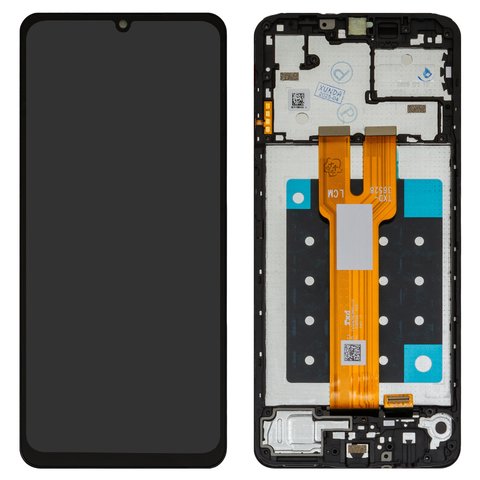 LCD compatible with Samsung A066 Galaxy A06 5G, black, with frame, original change glass 