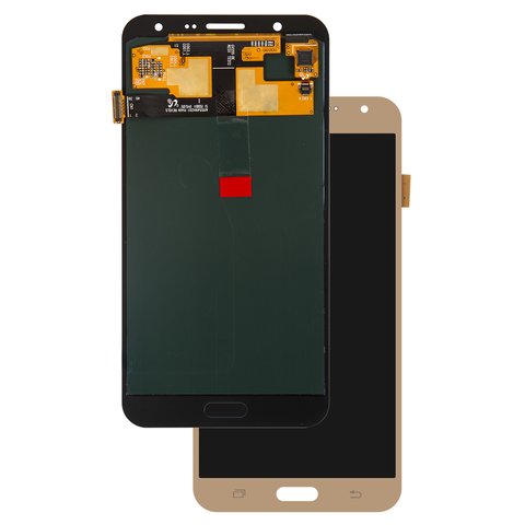 LCD compatible with Samsung J700 Galaxy J7, golden, without frame, original change glass 