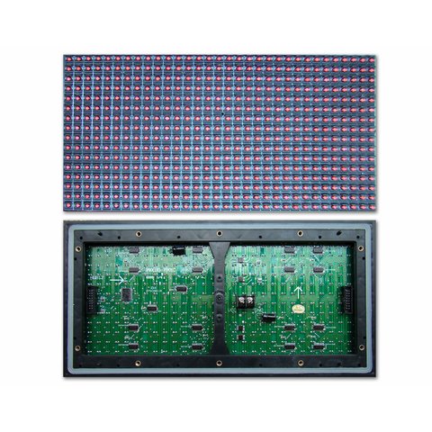 LED модуль для рекламы P10 Red 320 × 160 мм, 32 × 16 точек, IP65, 2000 нт 