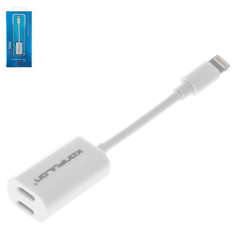 Adapter Konfulon Z11, Lightning to Dual Lightning 2 in1, doesn't support microphone , Lightning, white 