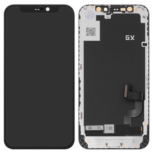 Дисплей для iPhone 12 mini, черный, с рамкой, HC, OLED , GX OEM hard