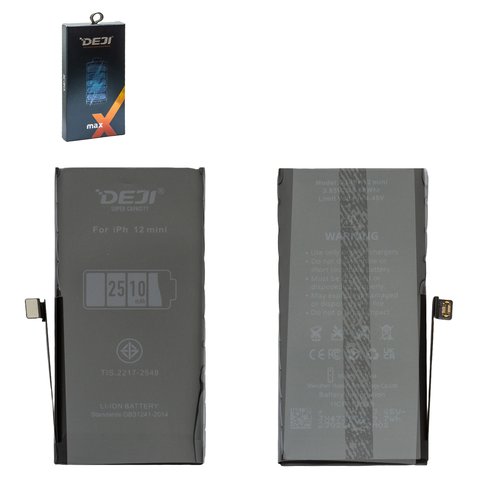 Battery Deji compatible with Apple iPhone 12 mini, Li ion, 3.85 V, 2510 mAh, High Capacity, original IC