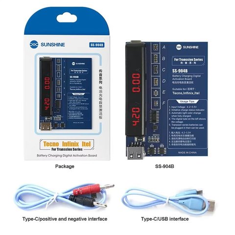 Battery Activation Cable Sunshine SS 904B, battery activation board, Tecno, Itel, infinix