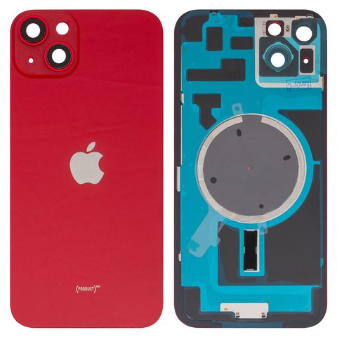 Housing Back Cover compatible with iPhone 14 Plus, red, with camera lens, PRC, red