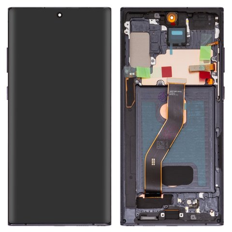 LCD compatible with Samsung N975F Galaxy Note 10 Plus, black, with frame, High Copy, OLED  