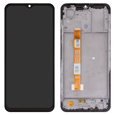 LCD compatible with Vivo Y33s, black, with frame, High Copy 