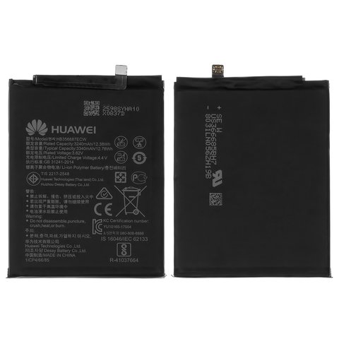 Batería HB356687ECW puede usarse con Huawei Honor 7X, Mate 10 Lite, Nova 2 Plus 2017 , Nova 3i, Nova 4e, P Smart Plus, P30 Lite, Li Polymer, 3.82 V, 3340 mAh, Original PRC 