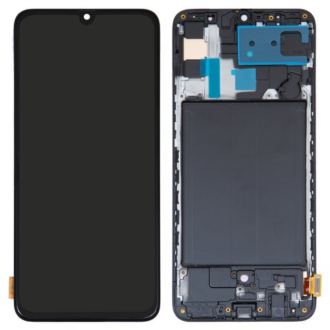 Pantalla LCD puede usarse con Samsung A705 Galaxy A70, A705F DS Galaxy A70, negro, con marco, High Copy, original LCD size, OLED