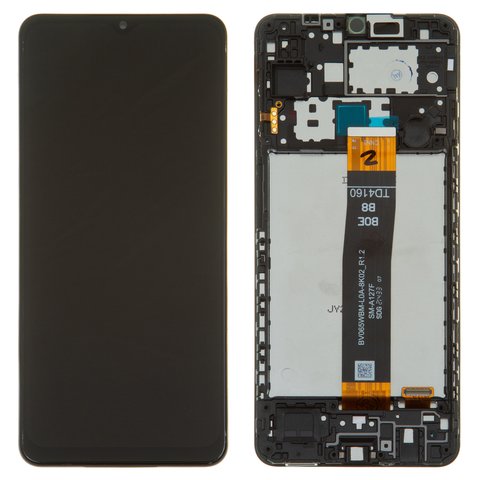 Pantalla LCD puede usarse con Samsung A127 Galaxy A12 Nacho, negro, con marco, Original PRC , BV065WBM L0A 8K02_R1.2