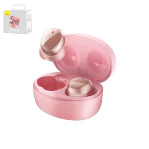 Auricular Baseus Bowie E2, inalámbrica, de vacío, rosada, con funda de carga, con cable USB Tipo C, #NGTW090004