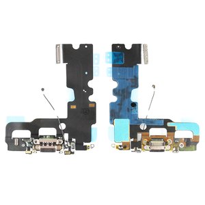 Шлейф для iPhone 7, конектора навушників, конектора зарядки, чорний, Original PRC 