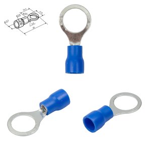 Наконечник RV 2,0 8, 8 мм, кільцевий, ізольований, синій, 10 шт., 1,5 2,5 мм²