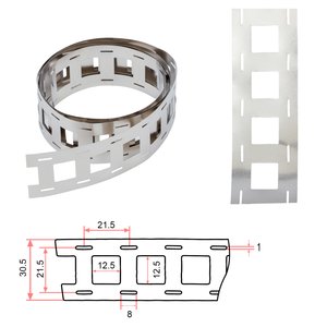Стрічка нікелева для зварювання акумуляторів 21700 2P, 0,15 мм, 21,5 мм, 1 м, нікельована сталь