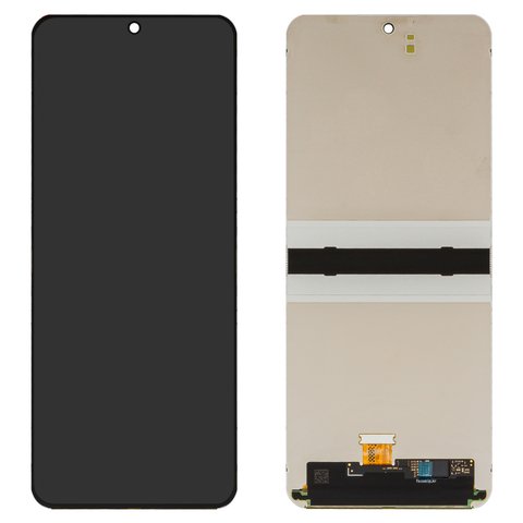 Дисплей для Samsung F741 Galaxy Z Flip6, чорний, Оригінал переклеєне скло 