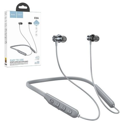 Гарнітура Hoco ES64, бездротова, сіра, з Bluetooth, на шию, #6931474784476